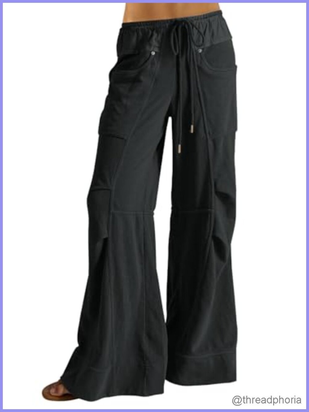 Women's Baggy Sweatpants High Waist Wide Leg Lounge Pants Patchwork Pockets